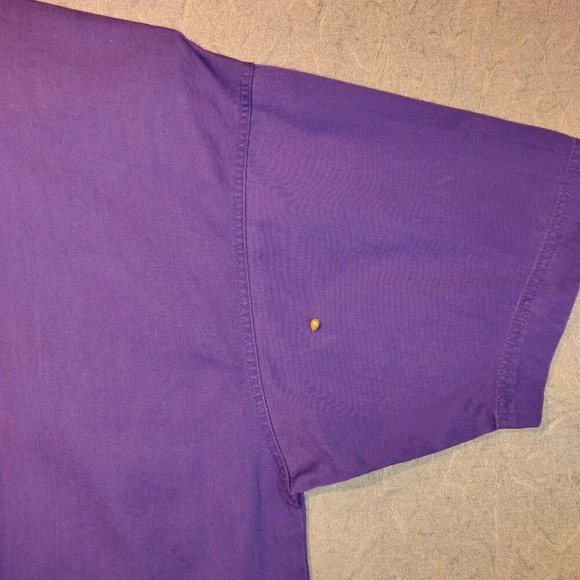 Women's Purple Cotton Short Sleeve 2 Pocket Cotton Shirt NO NAME  NO TAGS - Picture 8 of 11